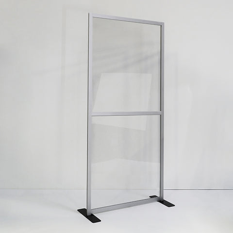 Floor Standing Shield Full Frame Divided - Clear Acrylic