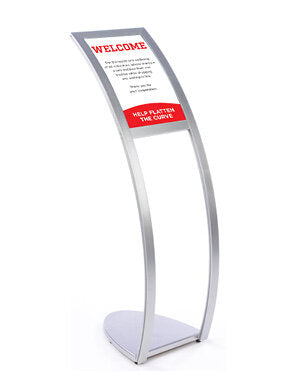 11x17 Curved Pole Metal Sign Stand (Aluminum) with Graphic  / GS-020