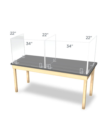 Modular Table Top Desk Divider "W” Configuration / SCH-0001-W